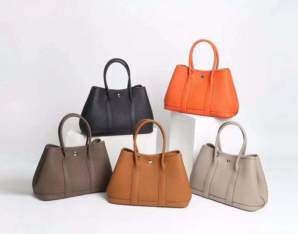 

the new style color painted inside genuine cow leather women garden handbag a leather strap 5 color 2 size