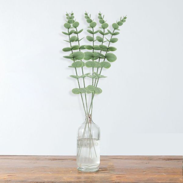 

10pcs artificial plant leaves tree green eucalyptus balcony bedroom furnishings home decoration fake plants garden wedding decor