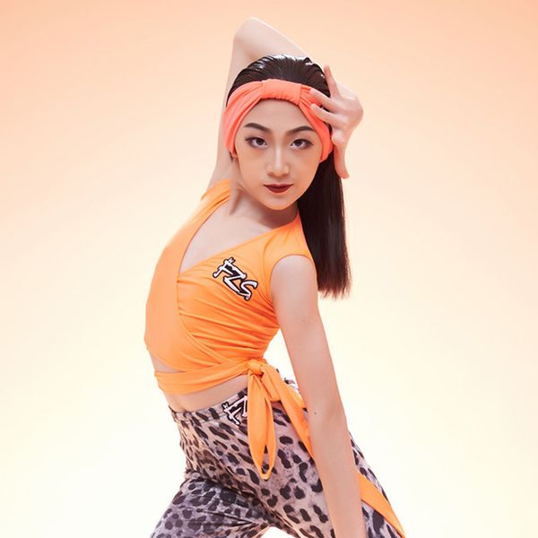 

2020 v-neck latina dance for kids crop dance outfits sleeveless tap wear girls latin ballroom costume jl1360, Black;red