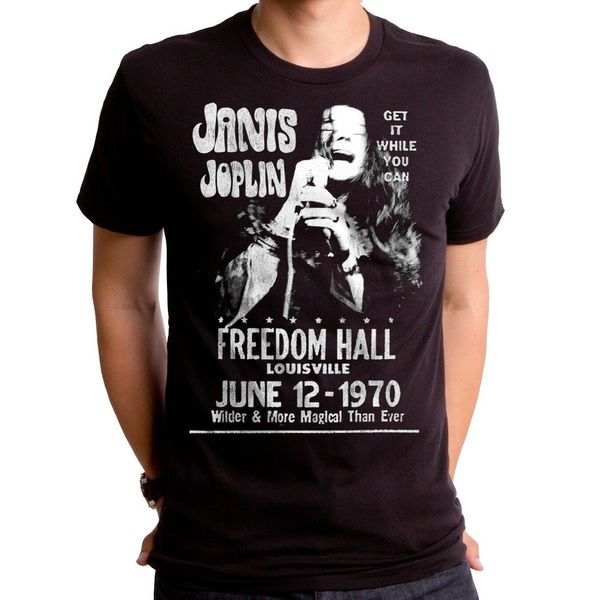 

new authentic janis joplin live at the om hall concert 1970 poster t-shirt