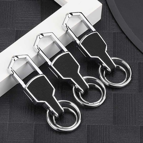 

keychain car key ring keyring motorcycle keychain chain chains men's fashion leather metal gift creative auto accessories sports, Silver