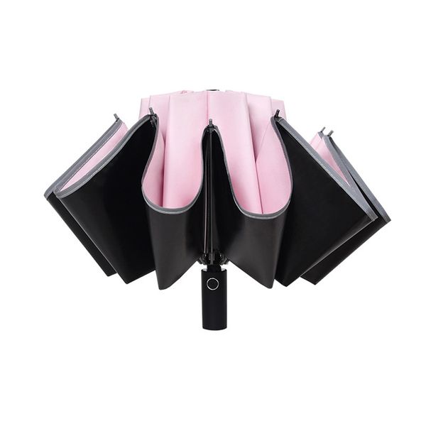 

reflective strip anti-uv sun rain automatic umbrella folding reverse gift travel