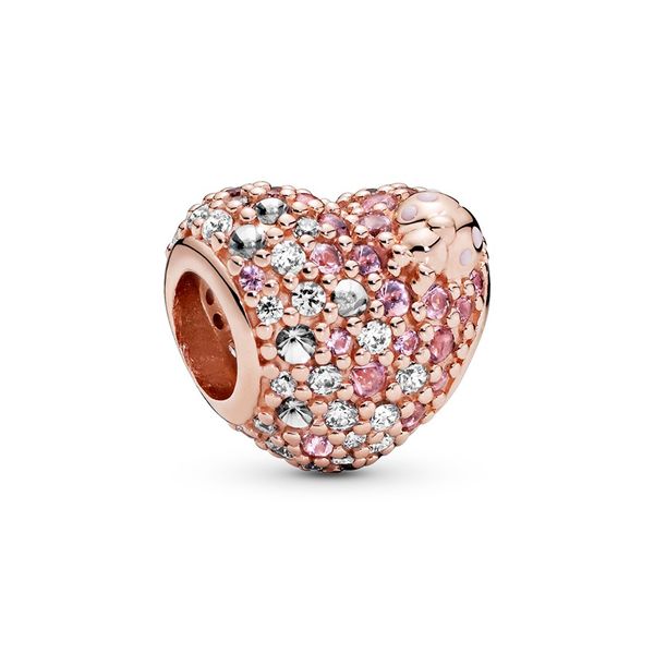 

authentic ale 925 sterling silver pave ladybird heart charm fit pandora rose bracelets fashion designer charms beads for diy jewelry making, Black