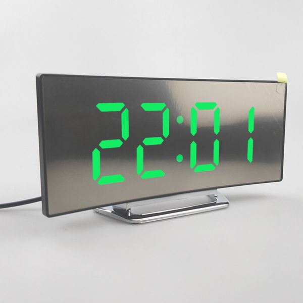 

electronic alarm clock noiseless design digital led large display mirror electronic deskpowered clocks table decor horloge
