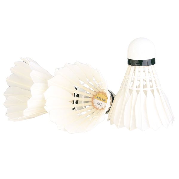 

reiz 12pcs/tube badminton shuttlecocks white feather shuttlecocks badminton accessories for professional competition and game
