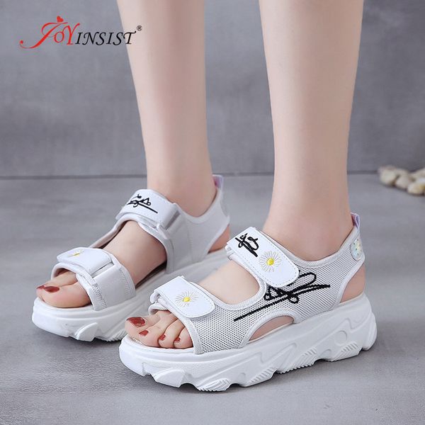 

2020 summer thick bottom female sport sandals hollow out open toe platform shoes women wedge casual shoes ladie beach, Black