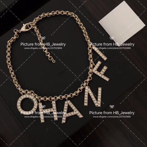 

Popular fashion brand letter Chokers Necklace for lady Design Women Party Wedding Lovers girlfriend gift Luxury Jewelry for Bride With BOX.