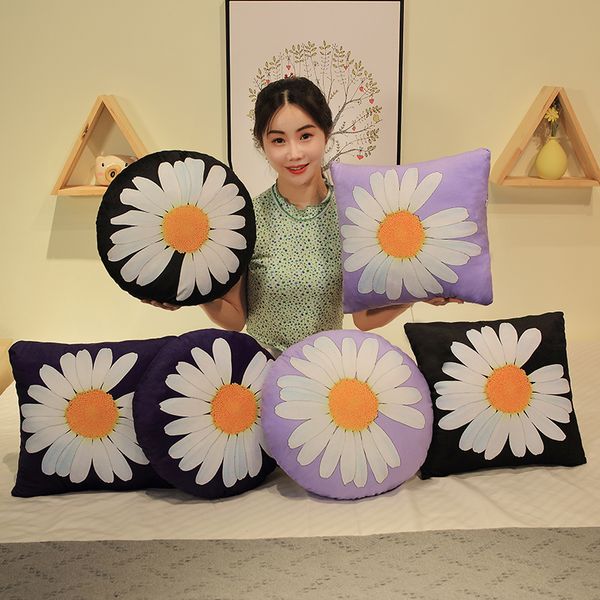 

ins style daisy pattern plush pillow colorful stuffed plush seat pad pp cotton cushion daisy flowers cushion pillows