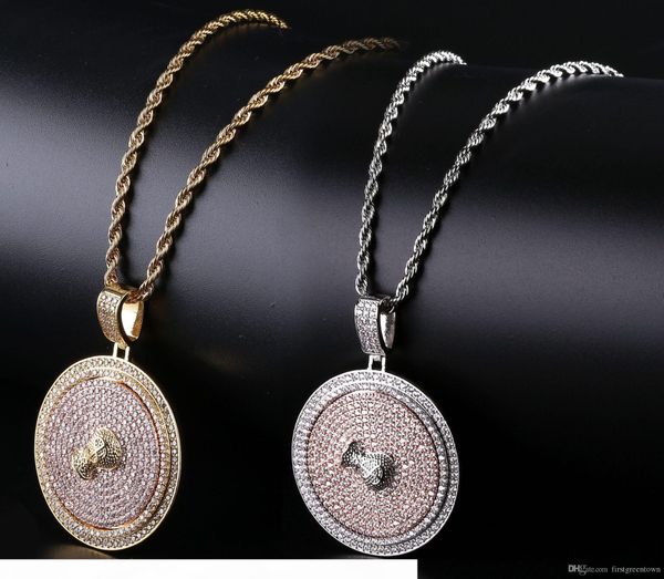 

dollar symbol purse rotary disc pendant dollar symbol purse rotary disc pendant zircon-studded hip-hop necklace jewelry individual street fa, Silver