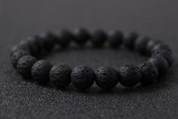 

bracelet men's female transfer beads volcanic stone bracelets buddhist beads beaded student obsidian personality jewelry, Black