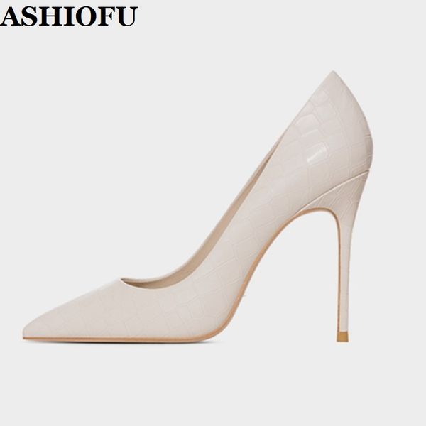 

ashiofu handmade women's stiletto heels pumps pointed-toe office party slip-on shoes large size evening fashion court pump-shoes, Black