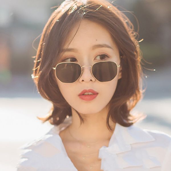

sunglasses veshion round women square sun glasses for female alloy vintage woman brand designer luxury fashion uv400, White;black