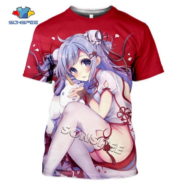 

anime games azur lane summer homme pullover clothing 3d print shirts plus size funny comics men clothing