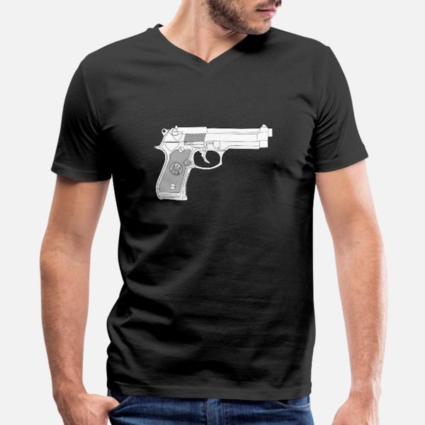 

pistol outline t shirt men interesting short sleeve round neck trend interesting funny summer style letter