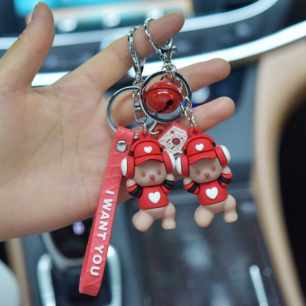 

2020 симпатичные женщины keychain мультфильм наушники нести куклы брелоки для сумки кулон цепи автомобиля ключевой trinkets детские игрушки, Silver