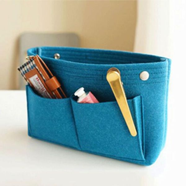 

women foldabled portable multipocket durable easy storage useful bag insert bag handbag felt organizer