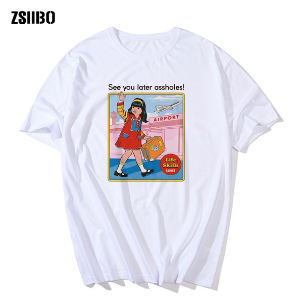 

t shirt cool see you later assholes interest print tee white dragon japanese anime style tshirt soft t-shirt men hy1mc110