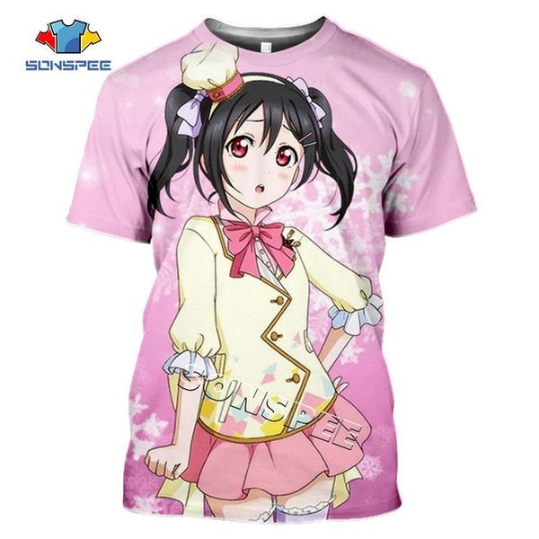 

men anime loli girl love live 3d print shirts horror plus size funny men clothing