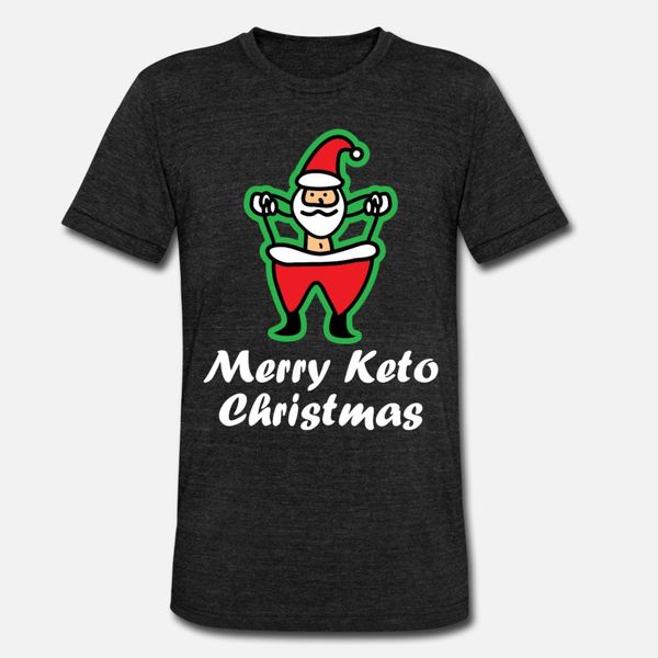 

merry keto christmas santa diet fitness workout t shirt men customized cotton round neck trend graphic humor spring formal shirt, White;black