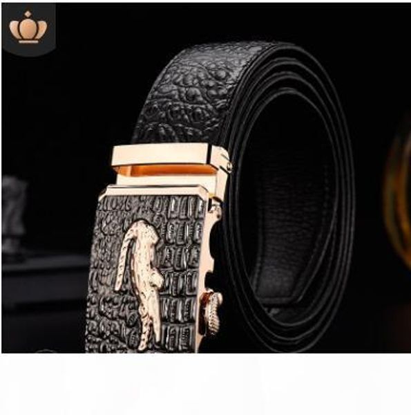 

fashionable men design luxurious automatic buckle business belt.cowhide embossed belt body. leading the fashion trend, Black;brown
