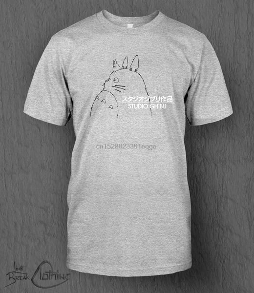 

studio ghibli logo t-shirt мой сосед тоторо tee men поньо унесенные мультфильм тенниска мужчин унисекс новая мода тенниску