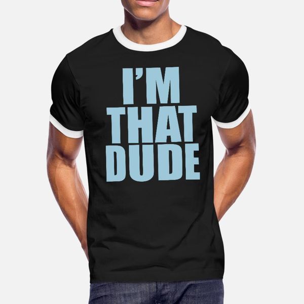 

im that dude t shirt men knitted cotton round neck natural fit funny spring autumn letters shirt