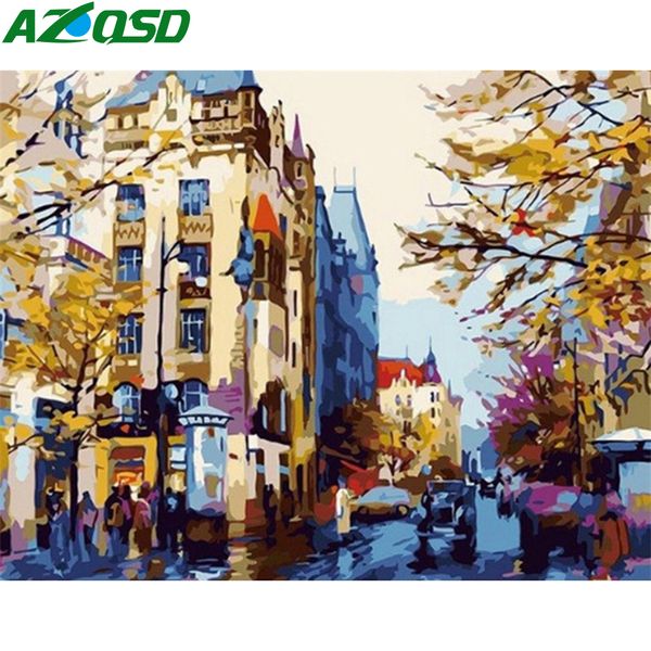 

azqsd painting by numbers abstract landscape diy decoration unframe decor for home coloring by numbers street handpainted gift