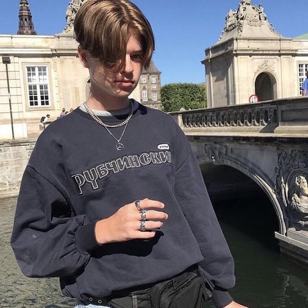 

Gosha Rubchinskiy Double Collar Sweatshirt Autumn Winter Young O-Neck Pullover Street Skateboard Couple Sweater Hoodies HFYMWY153