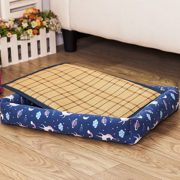 

kennels & pens pet dog cat summer mat house bed soft breathable sleeping pets dogs animal pad beds for large cats