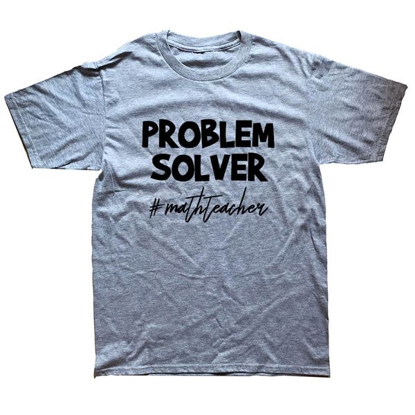

t shirt design crew neck short sleeve problem solver math teacher t shirt cool geek nerd tee mens, White;black