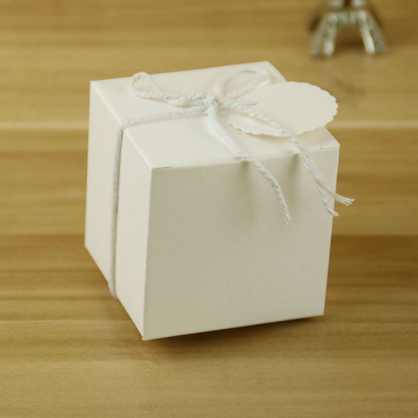 

50pcs wedding favor bags kraft paper square candy chocolate box packaging