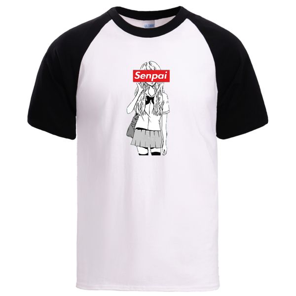 

anime girl senpai print t shirts man summer 100% cotton tees 2020 man brand sell cotton soft tshirt cool clothing homme