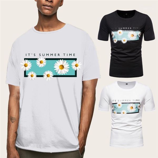

fashion casual tees round neck short sleeve t-shirt printed loose shirt summer mens teenagers designer clothes, White;black