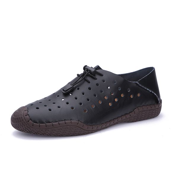 

hollow casual men's shoes in summer, outdoor trendy men's shoes, Black