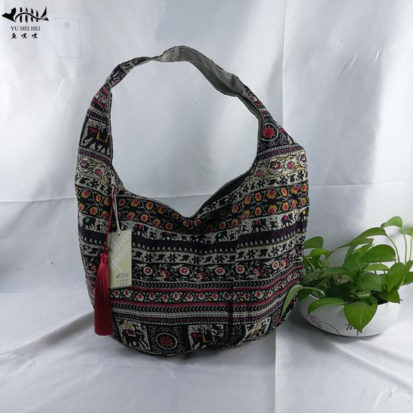 

vintage fringe bohemian boho hobos bag bags women's handbags cotton canvas women shoulder bag travel shopping bags ing