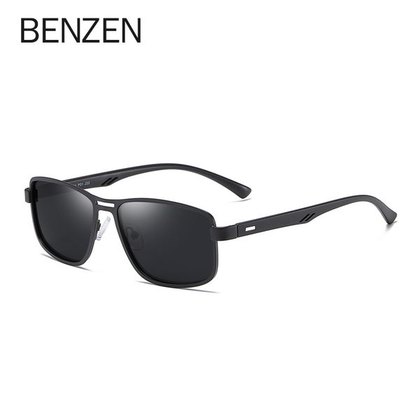

benzen polarized men sunglasses rectangle metal frame male sun glasses driving fishing eyewear new 9512, White;black