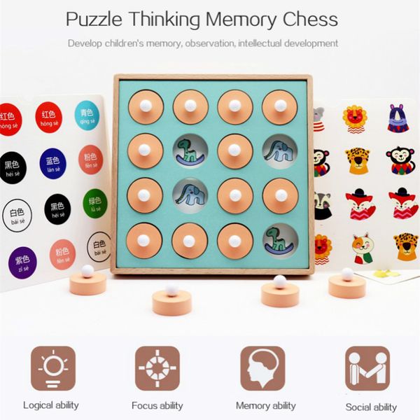 

монтессори memory match шахматы 3d пазлы деревянных early образование игрушка партия семья повседневного взаимодействие игра игрушка для дет