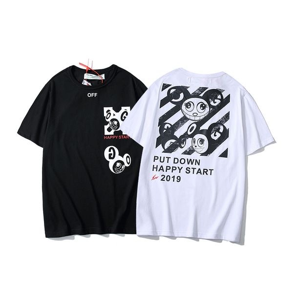 

19ss fashion casual men's brand tshirt male short sleeve shirt o-neck medusa men shark black tee homme shirts, White;black