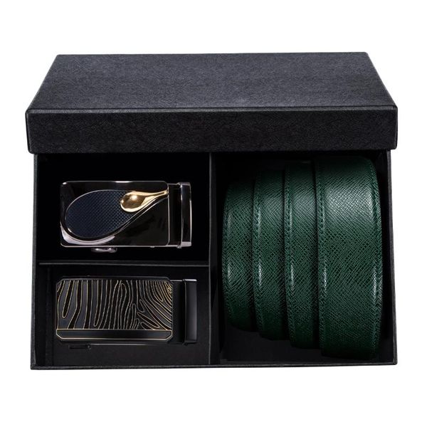 

men's belt automatic ratchet buckle cow genuine leather belts luxury green men waist strap brand belt gift for men dibangu, Black;brown