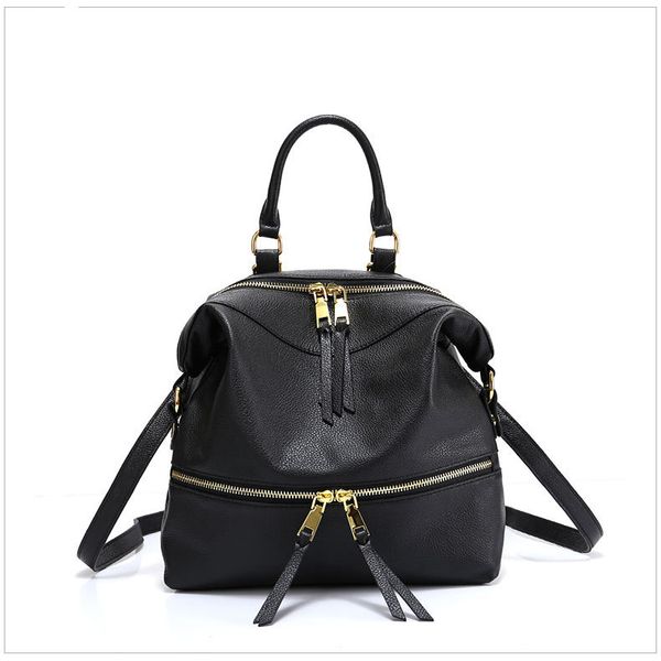

2020 cow leather casual large zipper women soft backpack