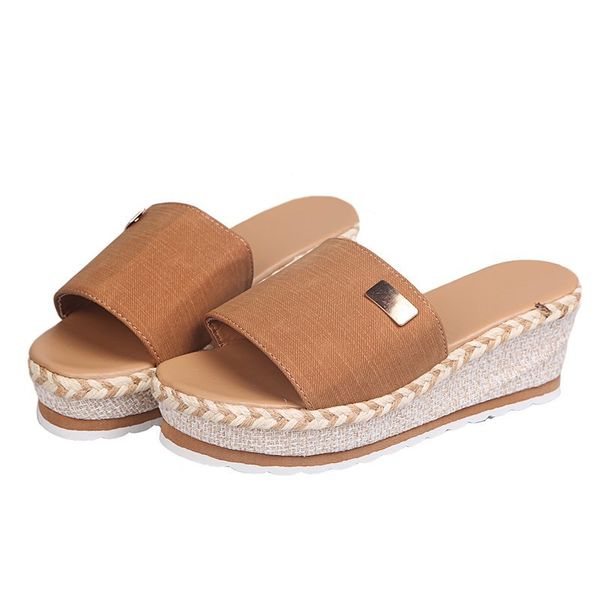 

summer slippers women wedges shoes solid slides women platform slippers beach outside ladies shoes slides chaussures, Black