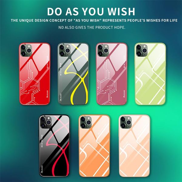 

cgjxscustomized 9h tempered glass hard back case for iphone 6 6s 7 8 plus soft silicone edge phone cover case explosion -proof