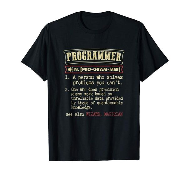 

programmer funny dictionary definition t-shirt design 2020 new short sleeve men fitness clothing male cross fit t shirts