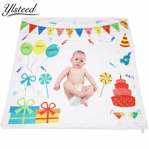 

ylsteed 120 * 120см младенец milestone одеяла для новорожденного фото реквизит infant съемки заставки месяц рост запись пледы душ подарок