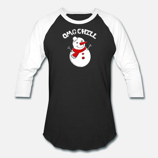 

omg chill awesome christmas snowman funny pun t shirt men designs cotton s-xxxl formal cute humor summer standard shirt