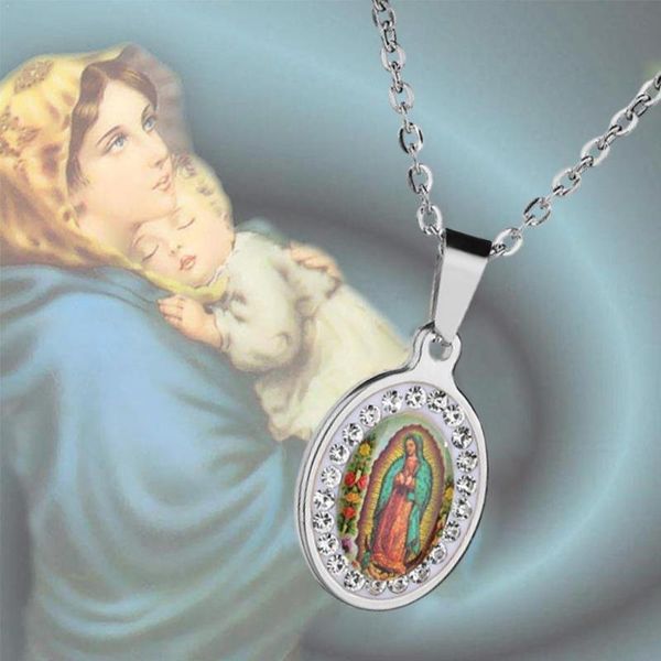 

1pcs fashion virgin mary pendant necklace for women women alloy chain clavicle necklace jewelry men gift pendant, Silver