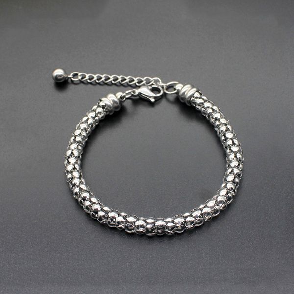 

link, chain 18+5cm silver color men jewelry hollow snake link bracelets male hip hop gift stainless steel womens party rock bracelet, Black