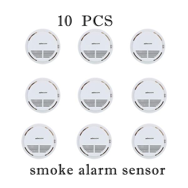 

10cs автономный фотоэлектрический дымовой сигнализации датчик детектор дыма сигнализации противопожарной защиты высокая чувствительность для, Black;white