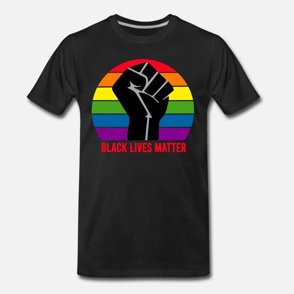 

lgbt & blm pride fist t shirt men design short sleeve o neck fit loose basic summer letters shirt