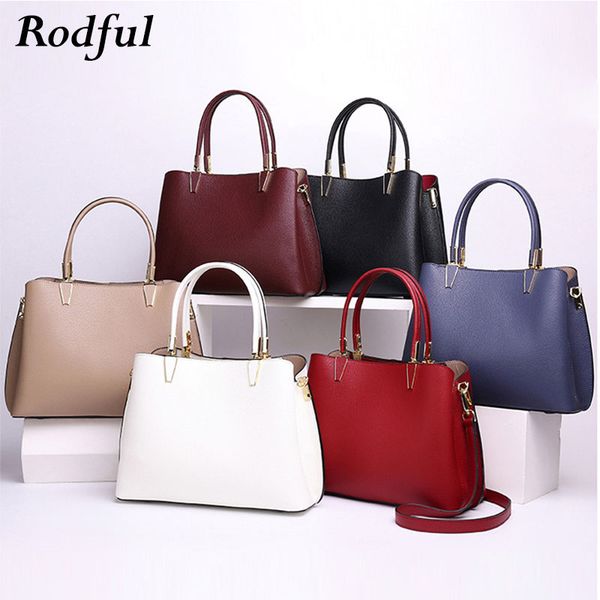

fashion black white luxury women's handbag genuine leather tote hand bag purse women shoulder bag for gift elegant wine red blue